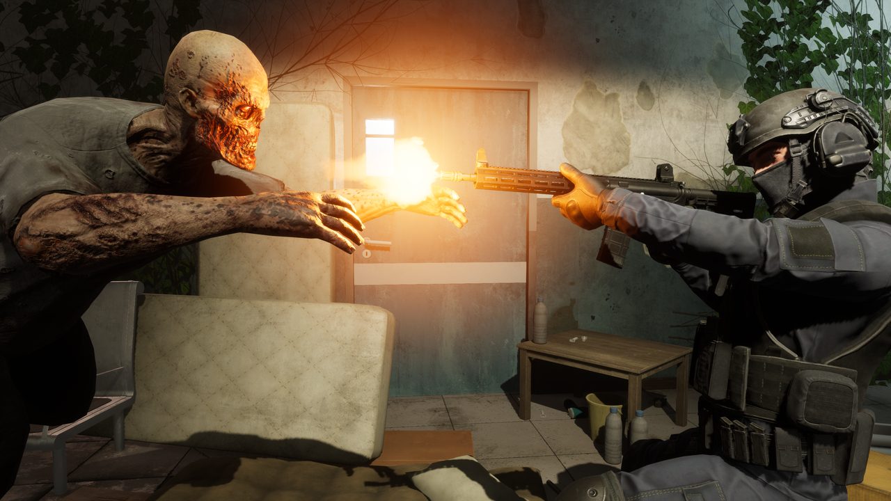 Close-up actie in co-op VR game