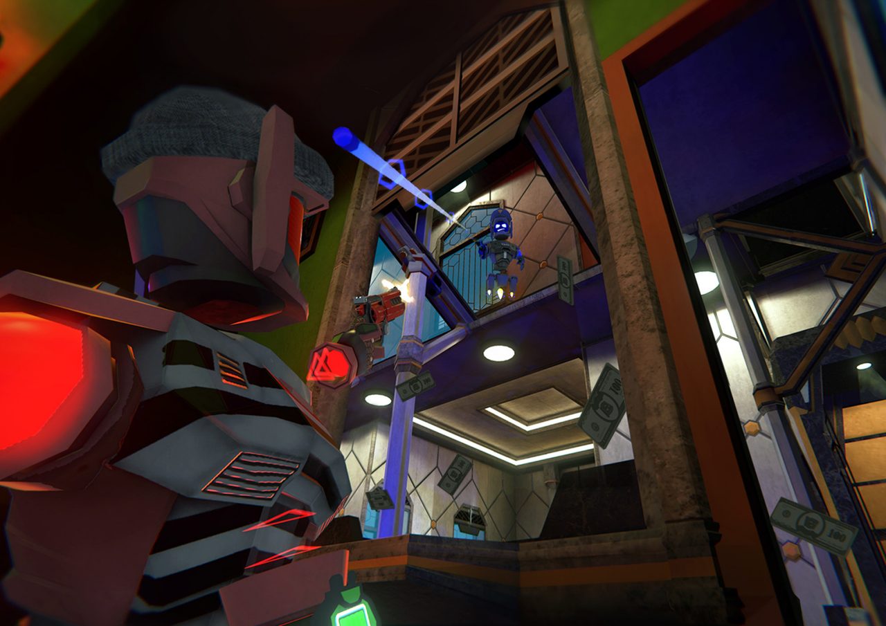Robots schieten op elkaar in PVP VR game